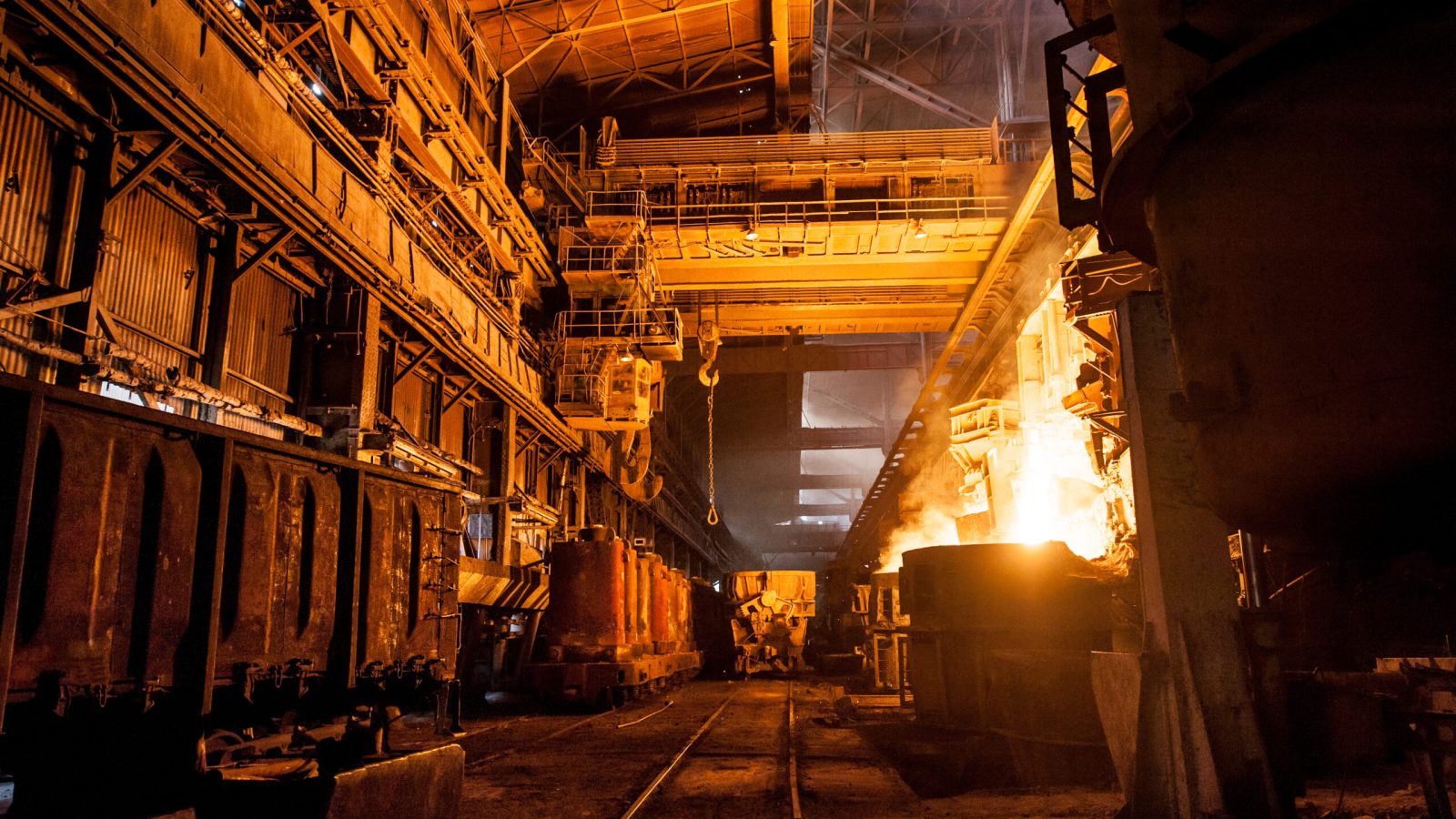 Production process in the steel mill